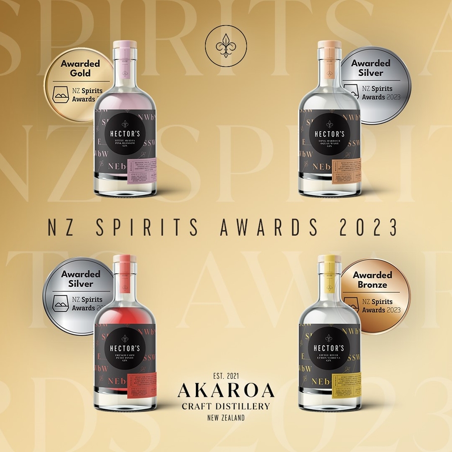 Gold hits the harbour - four gins, four wins for Akaroa Craft Distillery