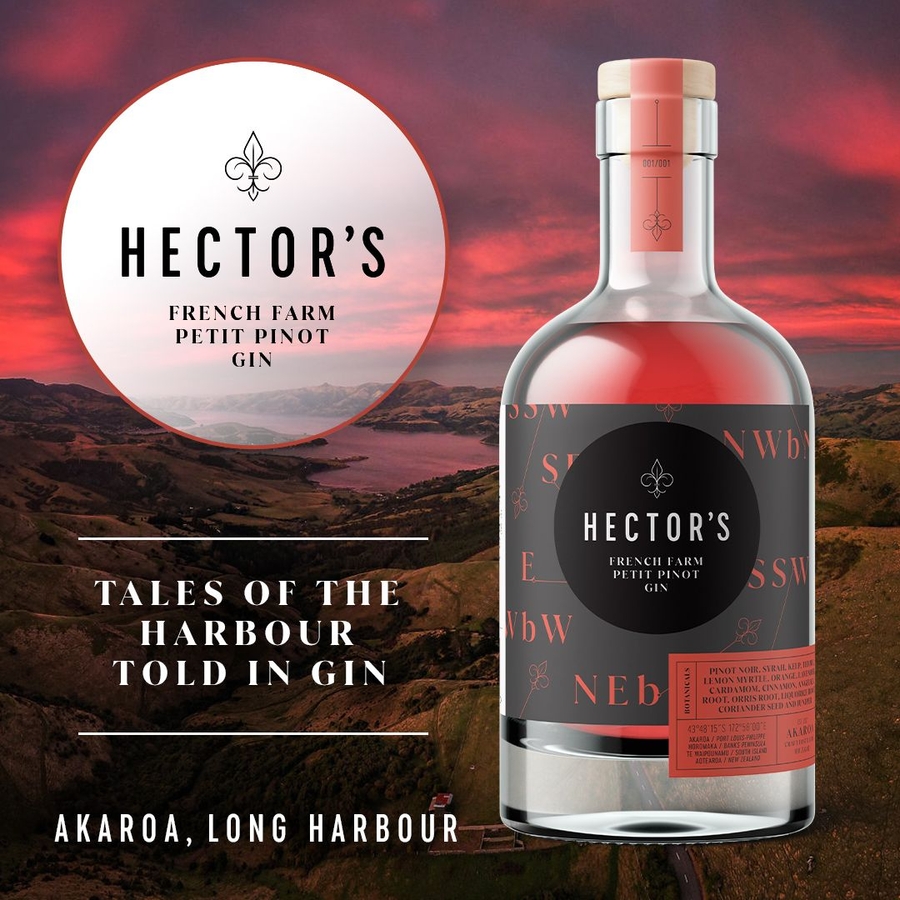 Hector's French Farm Petit Pinot Gin, by Akaroa Craft Distillery