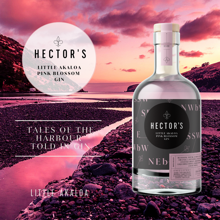 Hector's Little Akaloa Pink Blossom Gin, By Akaroa Craft Distillery